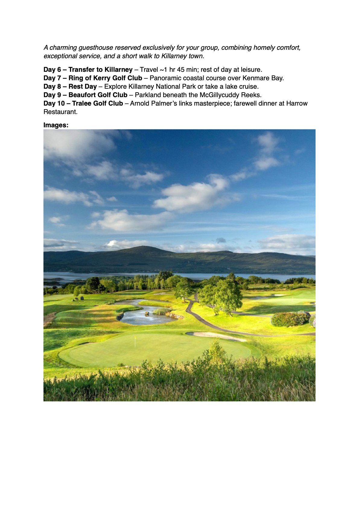 Killarney Lodge Room